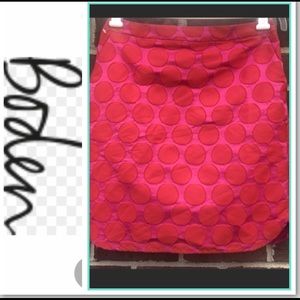 Boden pink & orange polka dot skirt